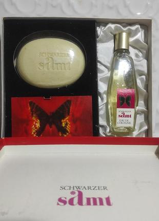 Винтажный подарочный туалетный набор schwarzer samt, florena, гдр. 1981год.