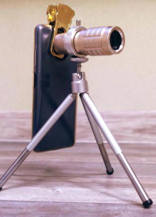 Мини монокуляр 2в1 телеобъектив для мобильного телефона mobile telephoto lens, монокуляры для смартфона3 фото