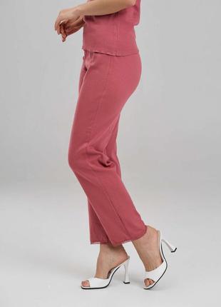 Комплект женский штаны+майка на бретели - в рубчик8 фото