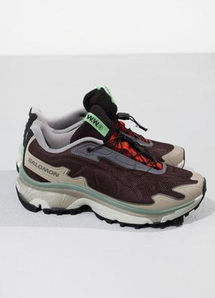 Кроссовки salomon xt slate black/beige/green