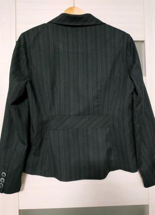 Пиджак жакет черный в тонкую полоску4 фото
