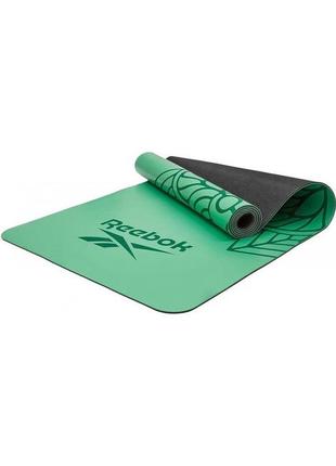 Килимок для йоги reebok natural rubber yoga mat зелений, мандала уні 183 х 61 х 0,32 см