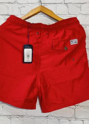 Пляжные мужские плавательные шорты красного цвета с карманами traveler trunks red polo ralph lauren2 фото