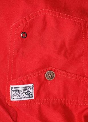 Пляжные мужские плавательные шорты красного цвета с карманами traveler trunks red polo ralph lauren7 фото