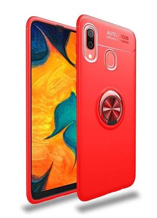 Чехол fiji hold для samsung galaxy a20 2019 (a205) бампер накладка с подставкой red