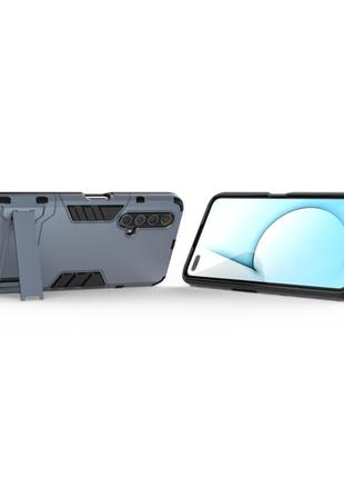 Чехол hybrid case для realme x50 / x50m бампер с подставкой темно-синий2 фото