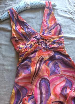 Красивое шёлковое платье karen millen принт emilio pucci с вышитыми бабочками