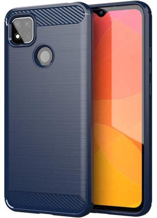 Чехол fiji polished carbon для xiaomi redmi 10a тпу бампер синий