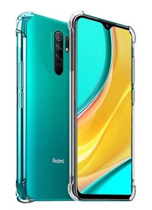 Чехол fiji proof для xiaomi redmi 9 бампер с усиленными бортами transparent