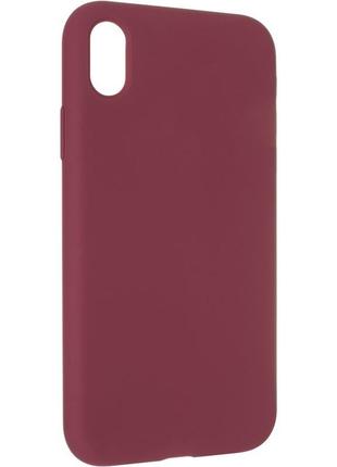 Чохол fiji silicone case для apple iphone xr бампер накладка full soft marsala (без лого)