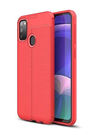 Чехол auto focus для samsung galaxy m21 (m215) силикон original soft touch красный