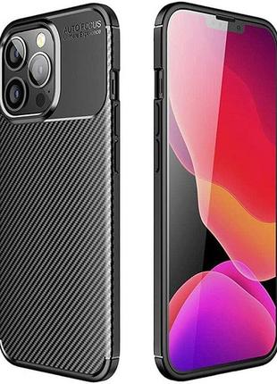 Чохол fiji ultimate carbon для apple iphone 14 pro max противоударный бампер чорний