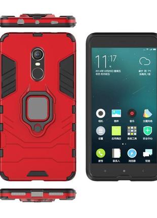 Чехол ring case для xiaomi redmi note 4x / note 4 global / note 4 бронированный бампер с кольцом красный 3