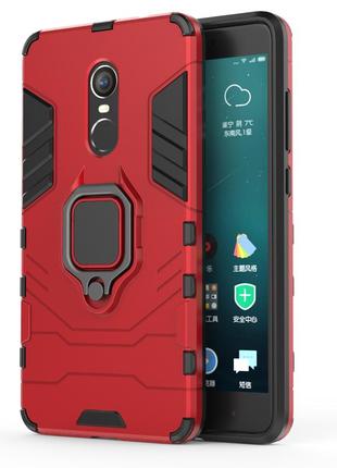 Чехол ring case для xiaomi redmi note 4x / note 4 global / note 4 бронированный бампер с кольцом красный 2