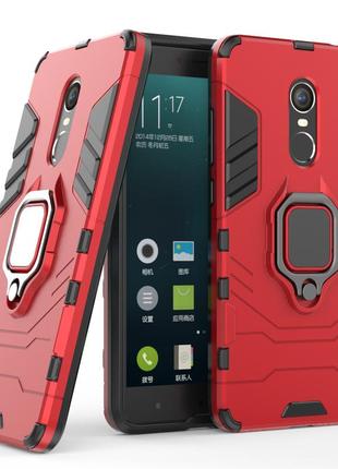 Чохол ring case для xiaomi redmi note 4x / note 4 global / note 4 броньований бампер з кільцем червоний