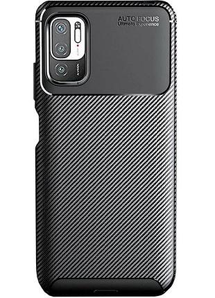 Чехол fiji ultimate carbon для poco m3 pro противоударный бампер черный