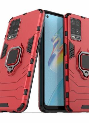 Чохол fiji ring для oppo a54 броньований бампер з кільцем червоний