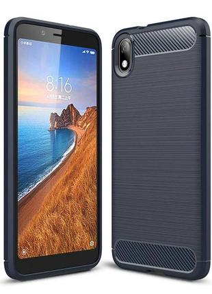 Чехол fiji polished carbon для xiaomi redmi 7a противоударный бампер синий