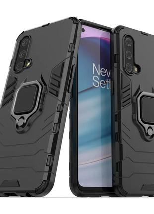 Чехол fiji ring для oneplus nord ce 5g бронированный бампер с кольцом черный