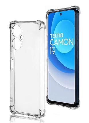 Чохол fiji proof для tecno camon 19 (ci6n) / camon 19 pro (ci8n) бампер з посиленими бортамиtransparent