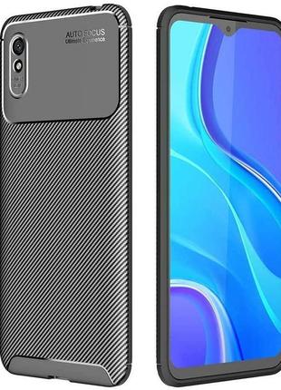 Чохол fiji ultimate carbon для xiaomi redmi 9a противоударный бампер чорний