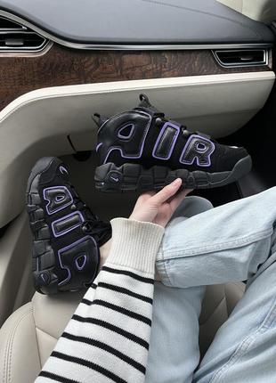 Крутейшие женские кроссовки nike air more uptempo black purple чёрные с сиреневым6 фото