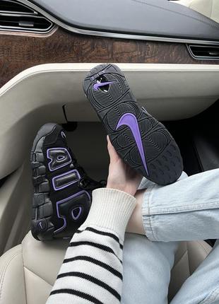 Крутейшие женские кроссовки nike air more uptempo black purple чёрные с сиреневым10 фото