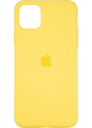 Чехол fiji silicone case для apple iphone 11 pro бампер накладка full soft canary yellow2 фото