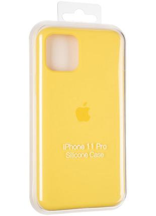 Чехол fiji silicone case для apple iphone 11 pro бампер накладка full soft canary yellow4 фото