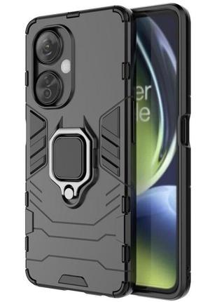 Чехол fiji ring для oneplus nord ce 3 lite бронированный бампер с кольцом подставкой черный