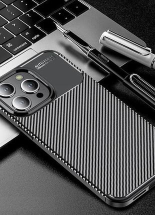 Чохол fiji ultimate carbon для apple iphone 15 pro противоударный бампер чорний4 фото