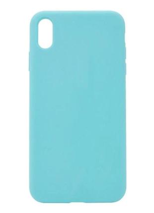 Чехол fiji silicone case для apple iphone x бампер накладка full soft blue (без лого)