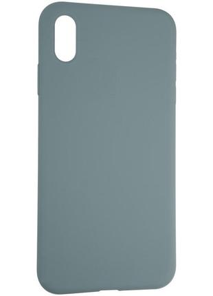 Чехол fiji silicone case для apple iphone x бампер накладка full soft granny grey (без лого)