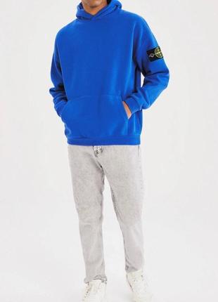 Hoodie stone island blue / худи stone island синее2 фото