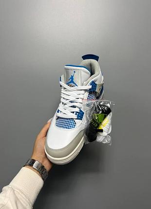 Кроссовки мужские кожаные nike air jordan 4 retro golf military blue