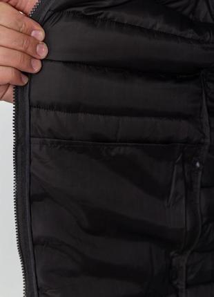Стильная демисезонная мужская куртка на синтепоне стеганная мужская куртка на весну глянцевая мужская куртка черная5 фото
