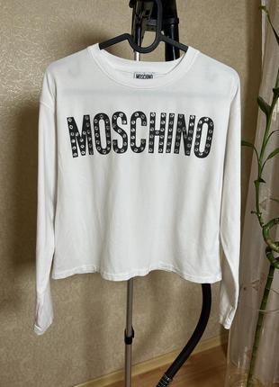 Укорочённый пуловер кофта реглан лонгслив moschino на 12-13-14-15 лет