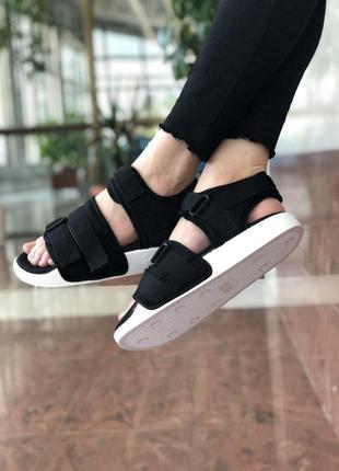 Женские сандалии adidas adilette black white 🌶 smb