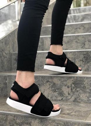 Женские сандалии adidas adilette black white 🌶 smb6 фото