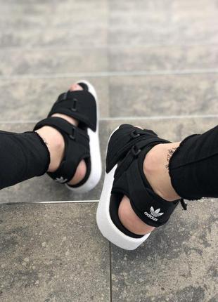 Женские сандалии adidas adilette black white 🌶 smb7 фото