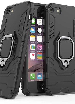 Чохол ring case для apple iphone 6 plus / 6s plus броньований бампер з кільцем чорний