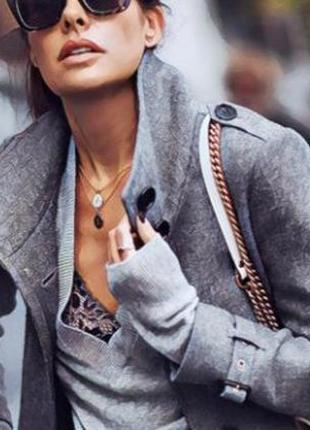 H&amp;m стильное серое теплое женское пальто трендового серого цвета2 фото
