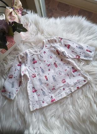 Трикотажная кофта на 0-3 месяца кофточка кофтина лонгслив реглан