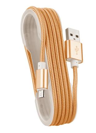 Usb кабель в тканевой оплетке 1.5м micro3 фото