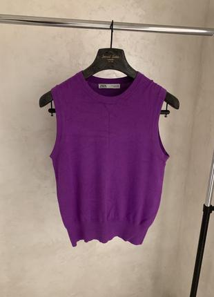 Жилет жилетка zara женская фиолетовая