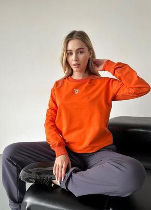 Світшот жіночий не кашлатиться двонитка бавовна xs/xs/s/m/l/xl/xxl-8xl оранжевий7 фото