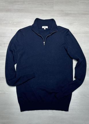 Reiss wool брендовая мужская темно-синяя шерстяная кофта на замке