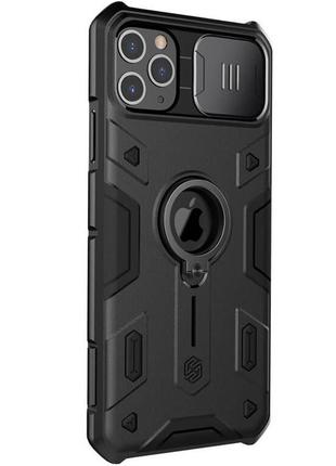 Tpu+pc чехол nillkin camshield armor (шторка на камеру) для apple iphone 11 pro max (6.5")3 фото