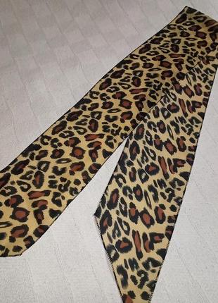 Леопардовый легкий шейный шарфик можно для сумки2 фото