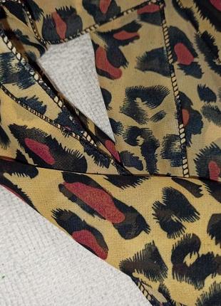Леопардовый легкий шейный шарфик можно для сумки4 фото